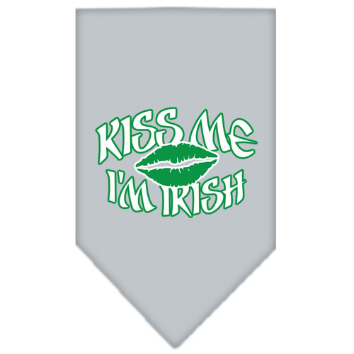 Kiss me I'm Irish Screen Print Bandana Grey Small